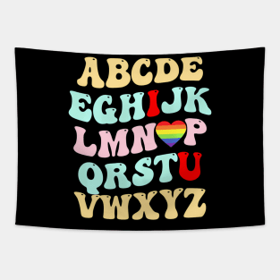 Alphabet ABC LGBT Heart Tapestry