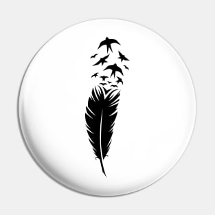 Bird feather illustration Pin