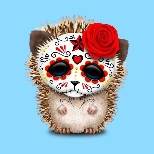 Day of the Dead Sugar Skull Baby Hedgehog by jeffbartels