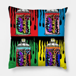 spray pop art drip art graffiti Pillow