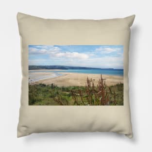 Hayle Beach, Cornwall, St Ives Bay, England art Pillow