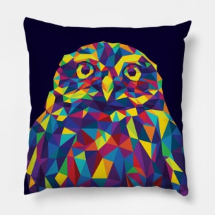 Rainbow Geometric Owl Pillow