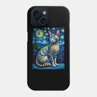 The Devon Rex Cat in starry night Phone Case