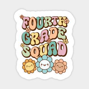 Groovy Fourth Grade Squad Back To School Cute  Flower Retro Vintage Magnet