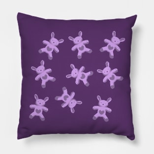 Purple rabbits pattern Pillow