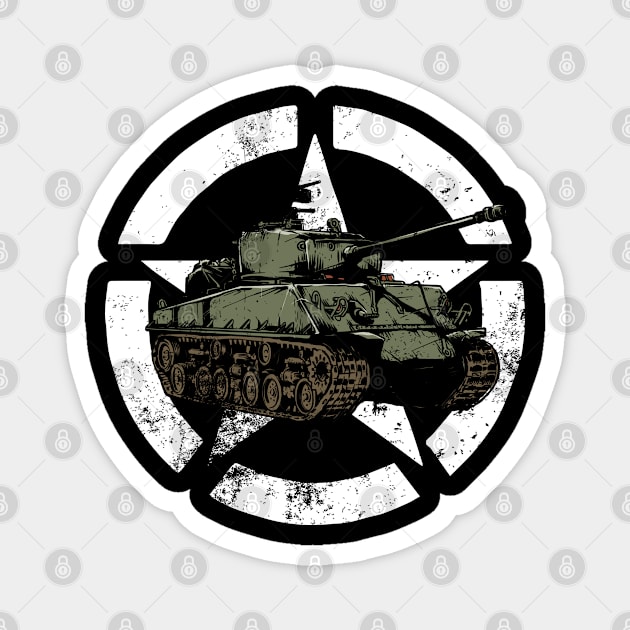 Vintage WW2 Sherman Tank Magnet by TeddyTees