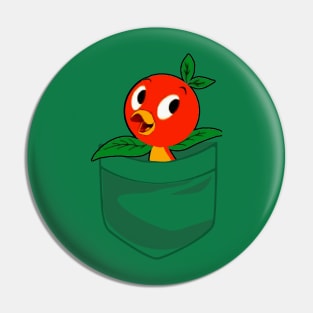 Faux Pocket Orange Bird Pin