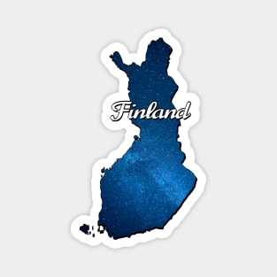 Blue map of Finland Magnet