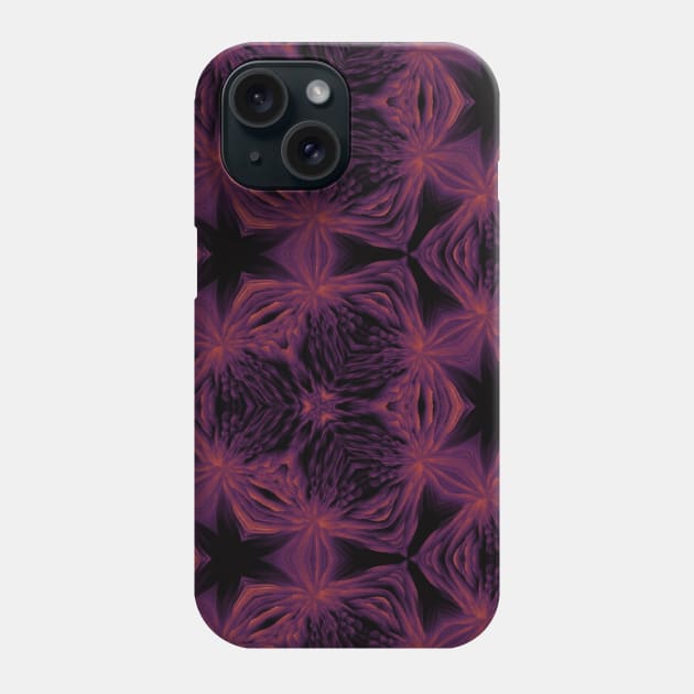 Magenta Floral Kaleidoscope Wallpaper Vintage Phone Case by Moon Art