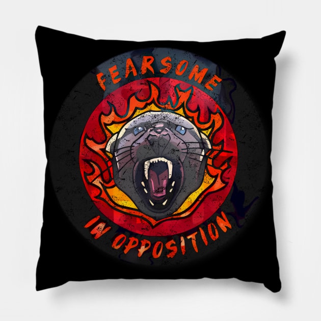 Fearsome In Opposition Pillow by WE BOUGHT ZOO