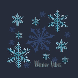 Winter Vibes Snowflake Patterns T-Shirt