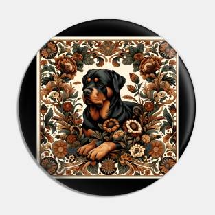 Rottweiler inspired by William Morris Pin