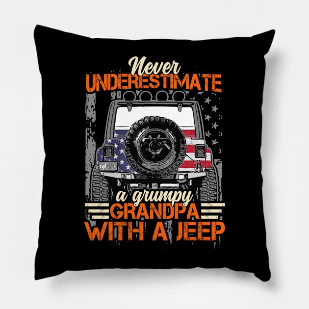 Jeep Grandpa Quotes Pillow by RichyTor