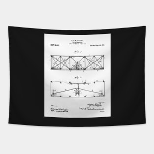 Wright Brothers Plane Patent - Aviation Art - Black And White Tapestry