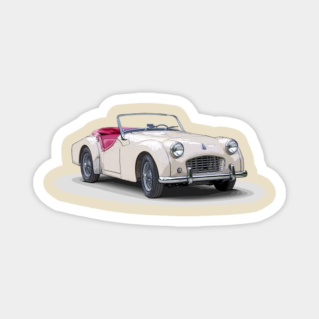 1957 Triumph TR3 Magnet by Macy's Garage