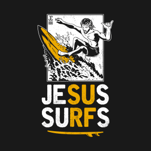 JESUS SURFS - Funny Surfing T-Shirt