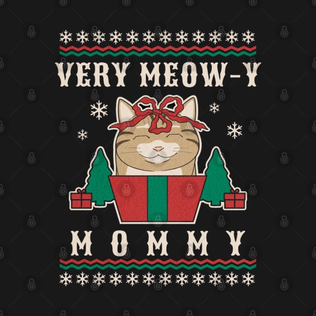 Very Meow-y Mommy Funny Christmas Cat by FunkySimo