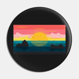 Sunset over the sea Pin