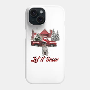 Standard Schnauzer Let It Snow Tree Farm Red Truck Christmas Phone Case