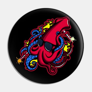 Urban Ocean Squid (Red) Pin