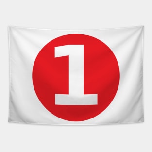 Number 1 Big Red Dot Letters & Numbers Tapestry