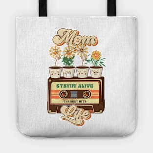 Mothers day plant  lover groovy cassette Retro mom life Tote