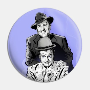 Abbott and Costello - An illustration by Paul Cemmick Pin