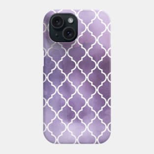 Purple Latticework, Quatrefoil, Watercolors Phone Case