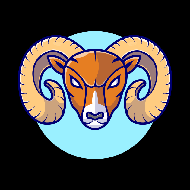 Angry Ram Mascot Cartoon Vector Icon Illustration by Catalyst Labs