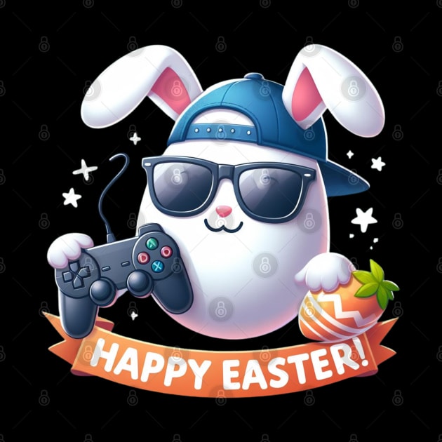 "Video Game Bunny Eggs Happy Easter Day" Tee by AIEvolution