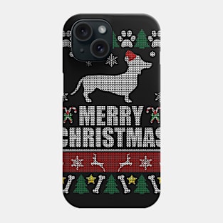 Christmas Dachshund Santa Hat Phone Case