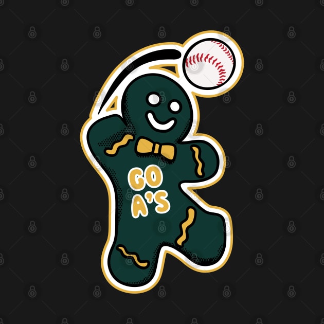 Oakland Athletics Gingerbread Man by Rad Love