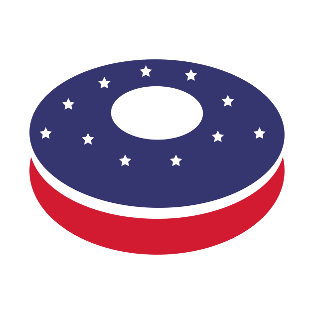 American Flag Stars Donut by InkyArt