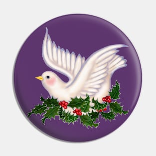 Dove and Holly Pin