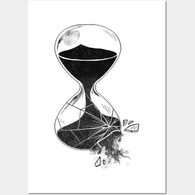 Premium AI Image | A cracked hourglass with a broken sand on the bottom.