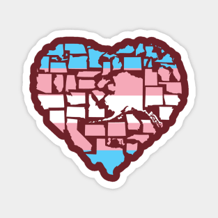 Transgender Pride Flag Love Not Hate Trans Pride in All 50 States Trans Support Inclusive Pride 2SLGBTQ+ Pride Magnet