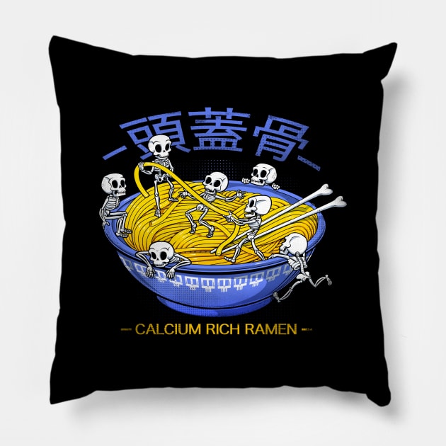 Kawaii Anime Cat Japanese Ramen Noodles Pillow by Tobe_Fonseca