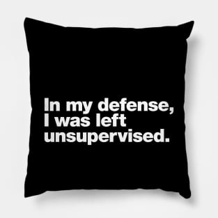 In my defense, I was left unsupervised. Pillow