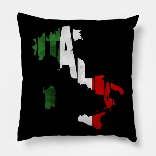 Italy Typo Map Pillow by inspirowl