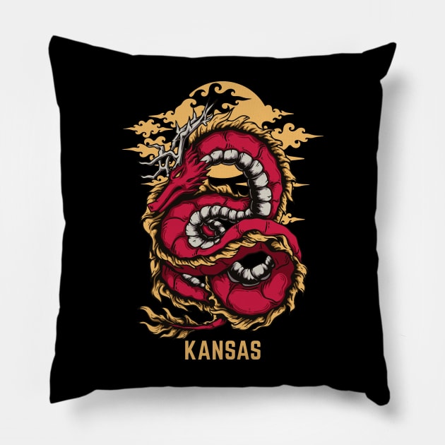 Flying Dragon Kansas Pillow by Teropong Kota