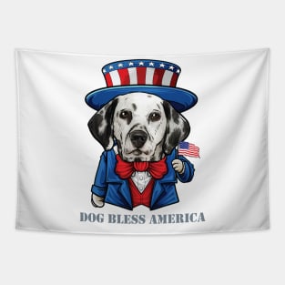 Dalmatian Dog Bless America Tapestry