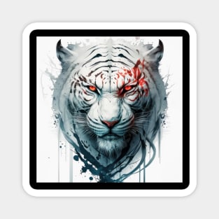 Tiger Portrait Animal Painting Wildlife Outdoors Adventure Magnet