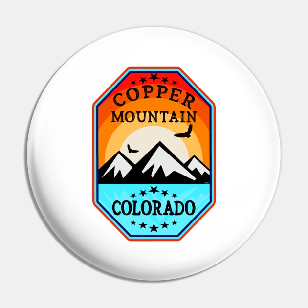 Copper Mountain Colorado Skiing Mountain Sunrise Pin by DD2019