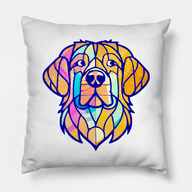 Golden Retriever 80s Dog Owner Retro Funny Golden Retriever Pillow by BetterManufaktur