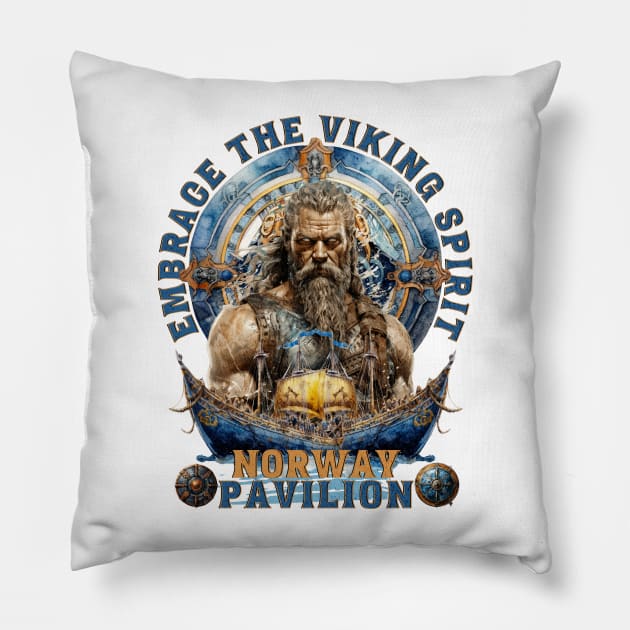 Embrace the Viking Spirit Norway Pavilion Epcot Pillow by Joaddo