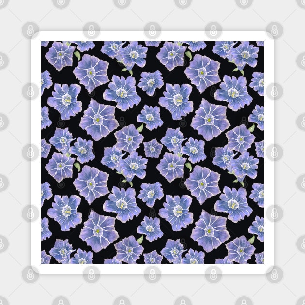 Violet Gentain Floral Pattern Magnet by paintingbetweenbooks