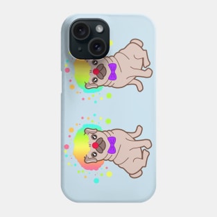 Pug dog in a clown costume pattern Phone Case