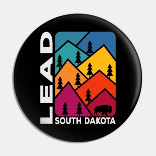 Lead South Dakota Vintage Mountains Bison Pin