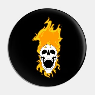 Flaming Skull Pin