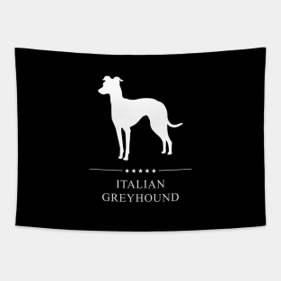 Italian Greyhound Dog White Silhouette Tapestry